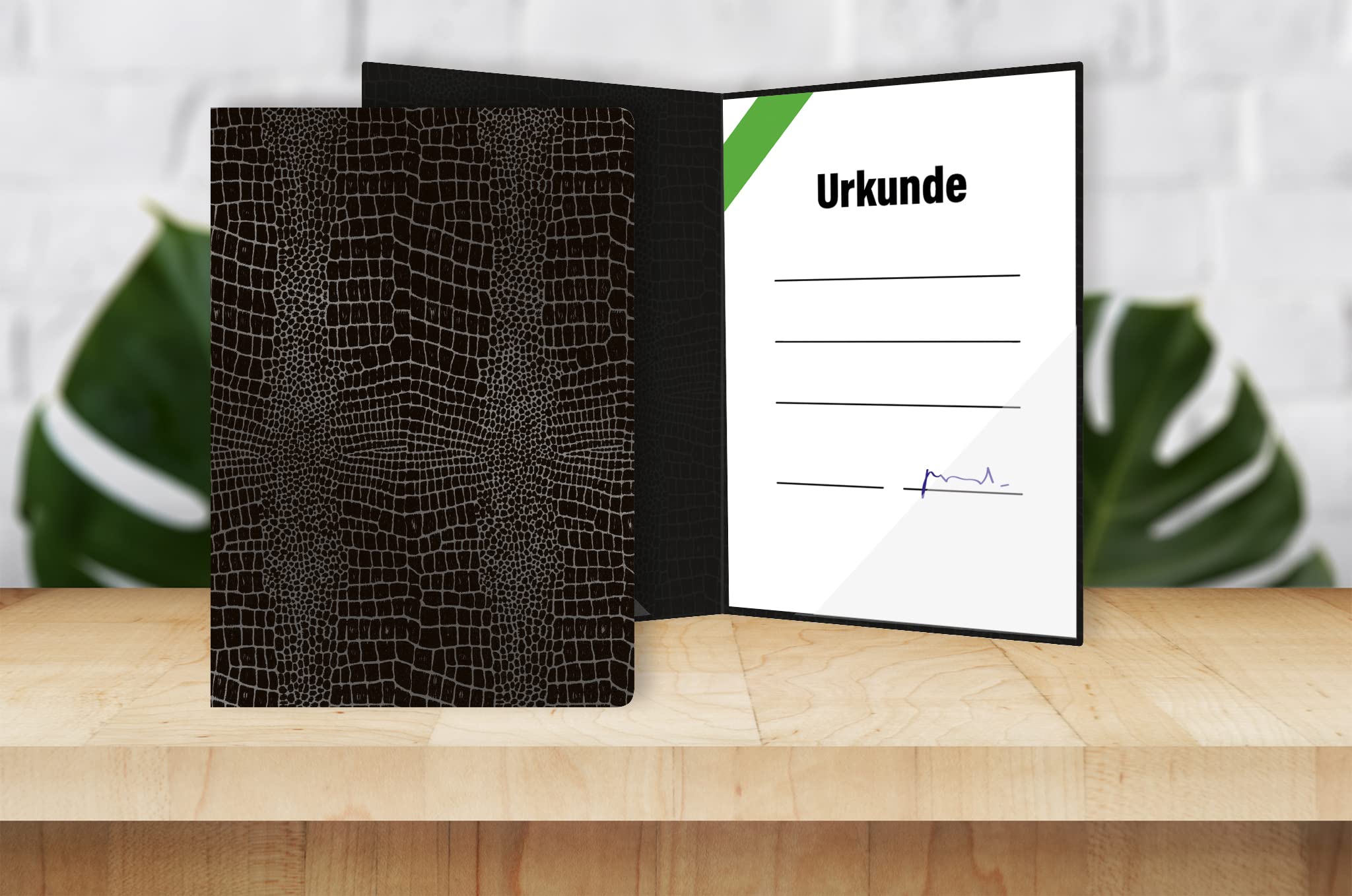 RNK Grace 46217 Elegant Certificate Folder Carbon Black with Two Transparent Pockets Dimensions (W x H): 225 x 310 mm for DIN A4 Pack of 1 - Image 3