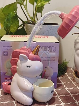 Unicorn LED Study Table Lamp, Desk/Table/Floor/Night/Reading/Bedside (Pink)
