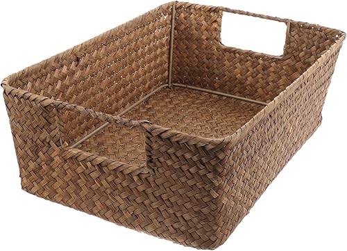 Miniatura 4 de Uonlytech Cesta de almacenamiento para estantes, contenedor de café, cesta de almacenamiento grande, cesta tejida, contenedor grande, decoración de