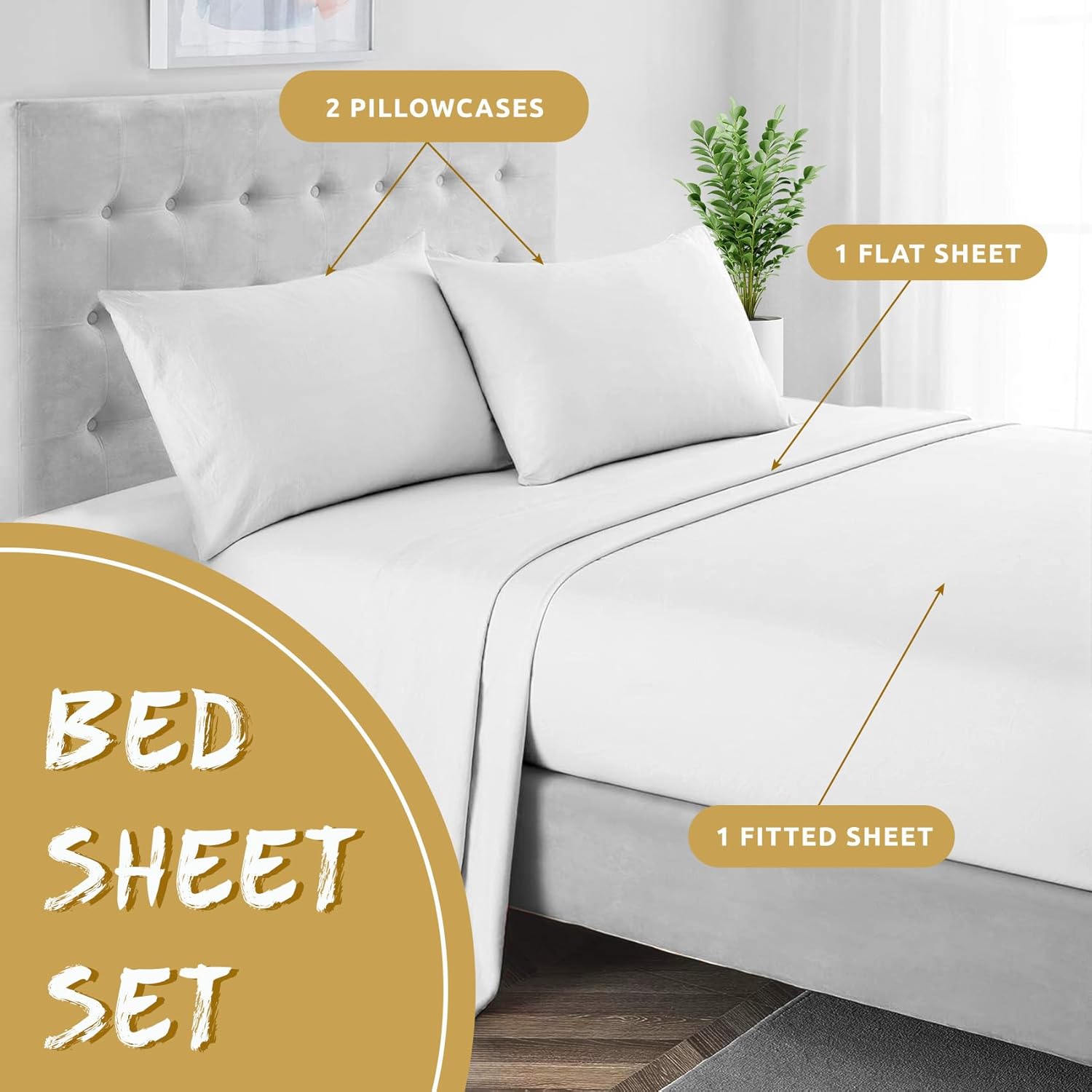 Owl Sheets King Size - Gothic Bird Bed Sheet Set - Deep Pocket Soft Microfiber Bedding Set 4 Piece - Fitted Flat Sheet Pillowcases - Owl Bedroom Decor & Gifts