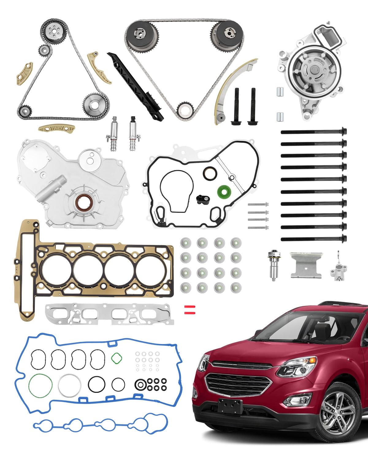 Timing Chain Head Gasket Kit 2.4, Fit for 09-17 GMC Terrain, Chevy Equinox