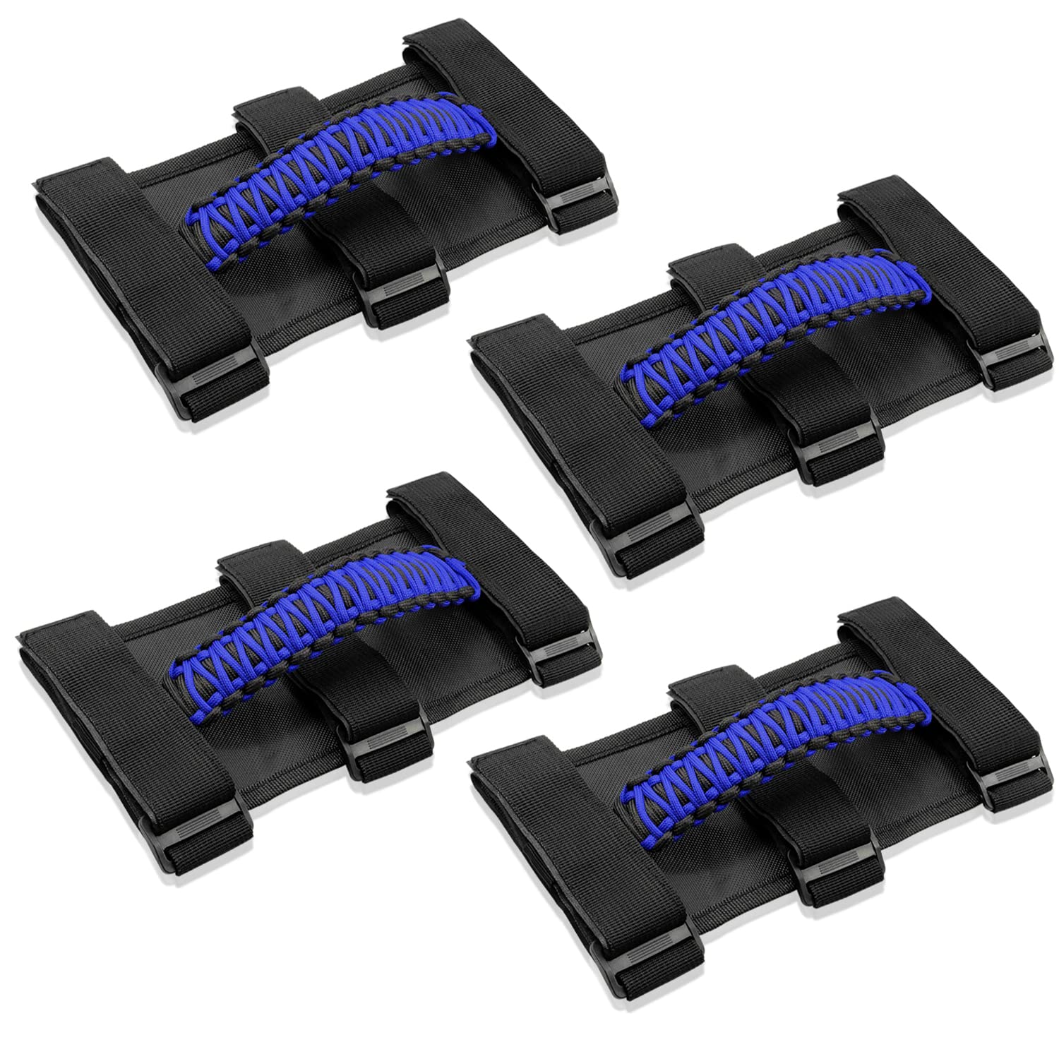 Kujunpao 4 X Roll Bar Grab Handles Grip Handle Compatible with Jeep Wrangler JLU JK JKU TJ YJ LJ JT JL & Gladiator JT 1987-2021 UTV & ATV, Fits 1.5 to