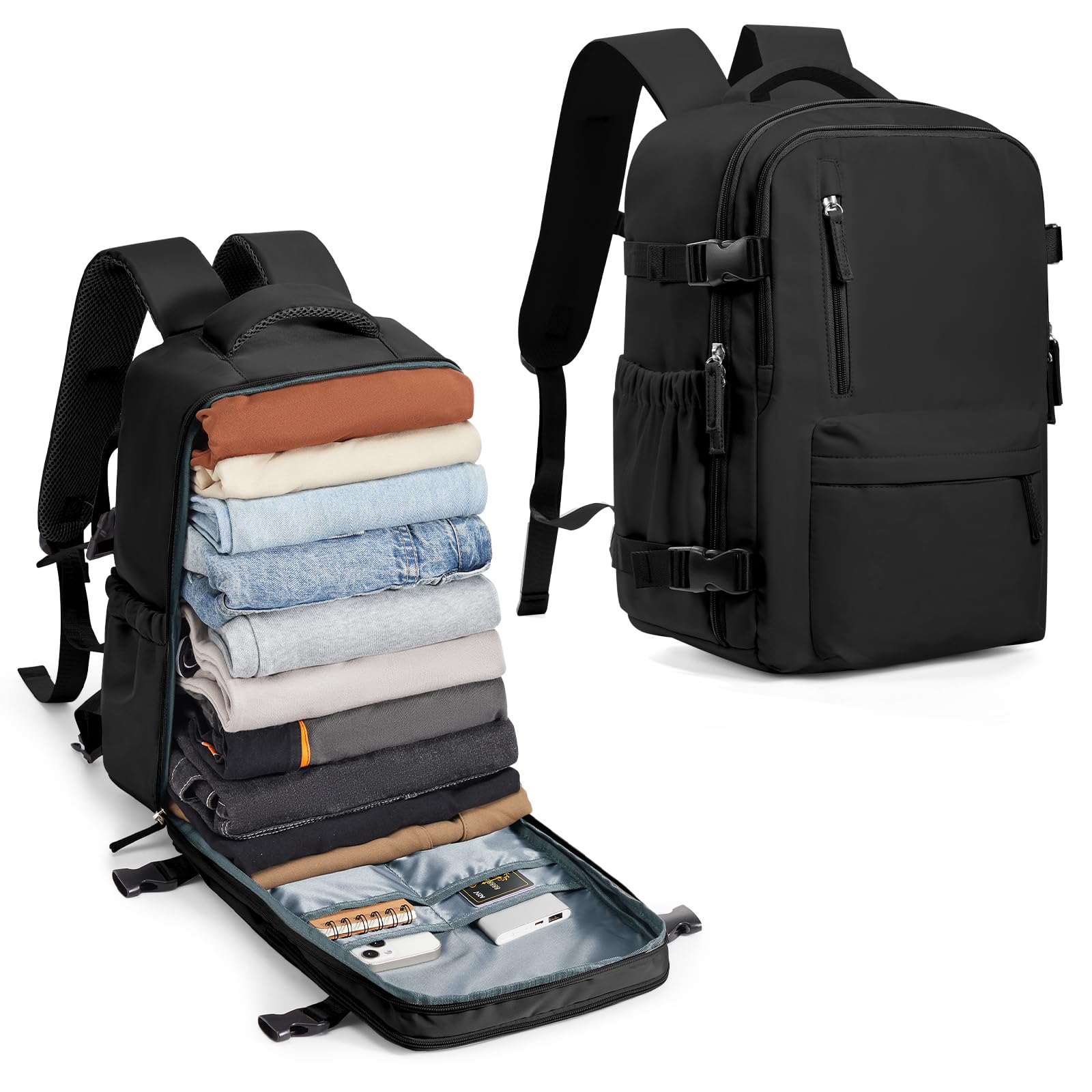 BJLFS Borse da Cabina per Ryanair 40×30×20 Zaino da Viaggio con Sottovuoto Bagaglio a Mano 40x20x25 Easyjet 45×36×20,Zaino Wizzair 40x30x20,Zaino Casual per laptop da 14 pollici per scuola
