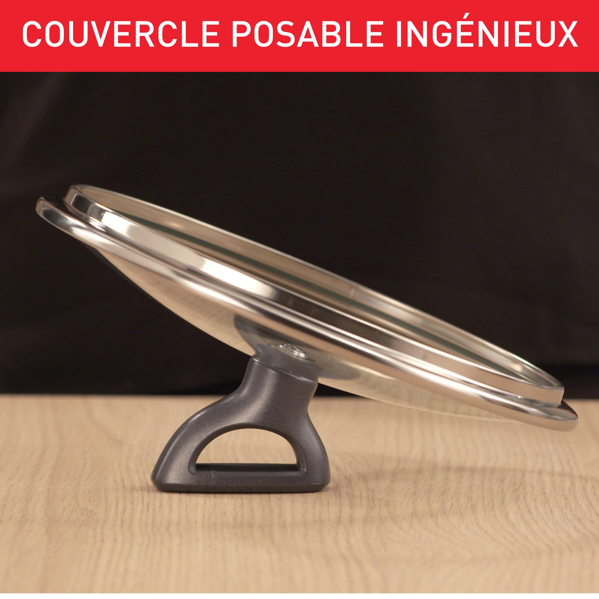 Tefal Batterie de cuisine 11 pcs, Casserole 16 cm + Faitouts 20/24 cm + Couvercles verre + Poêle 28 cm, Induction, Antiadhésif + Inox, Graduations intérieures, 5 ustensiles inclus, Daily Cook G713SB45