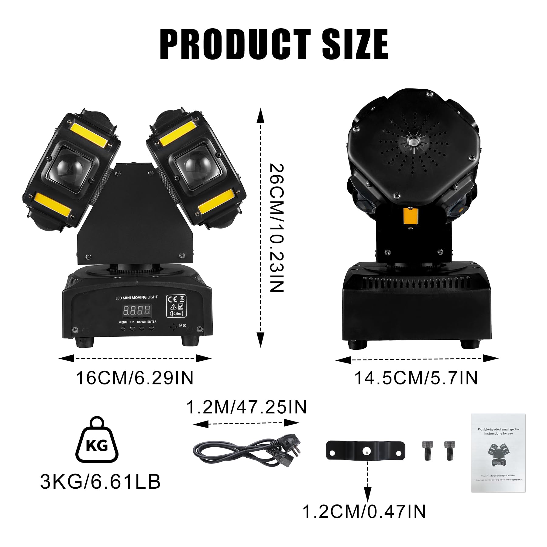 120W DJ Luci, 8LEDs 10W luci discoteca, Luce da Palcoscenico e Feste con strobo ad alta luminosità, Auto, Attivato dal Suono e DMX512 Controllo per Discoteca Club DJ Bar Halloween Natale