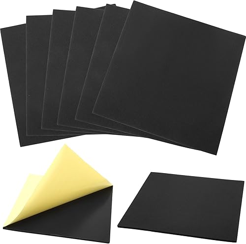 Frienda Hojas de espuma negra autoadhesivas, almohadillas de espuma negra, aislantes, de goma, antivibraciones, antideslizante, para muebles de