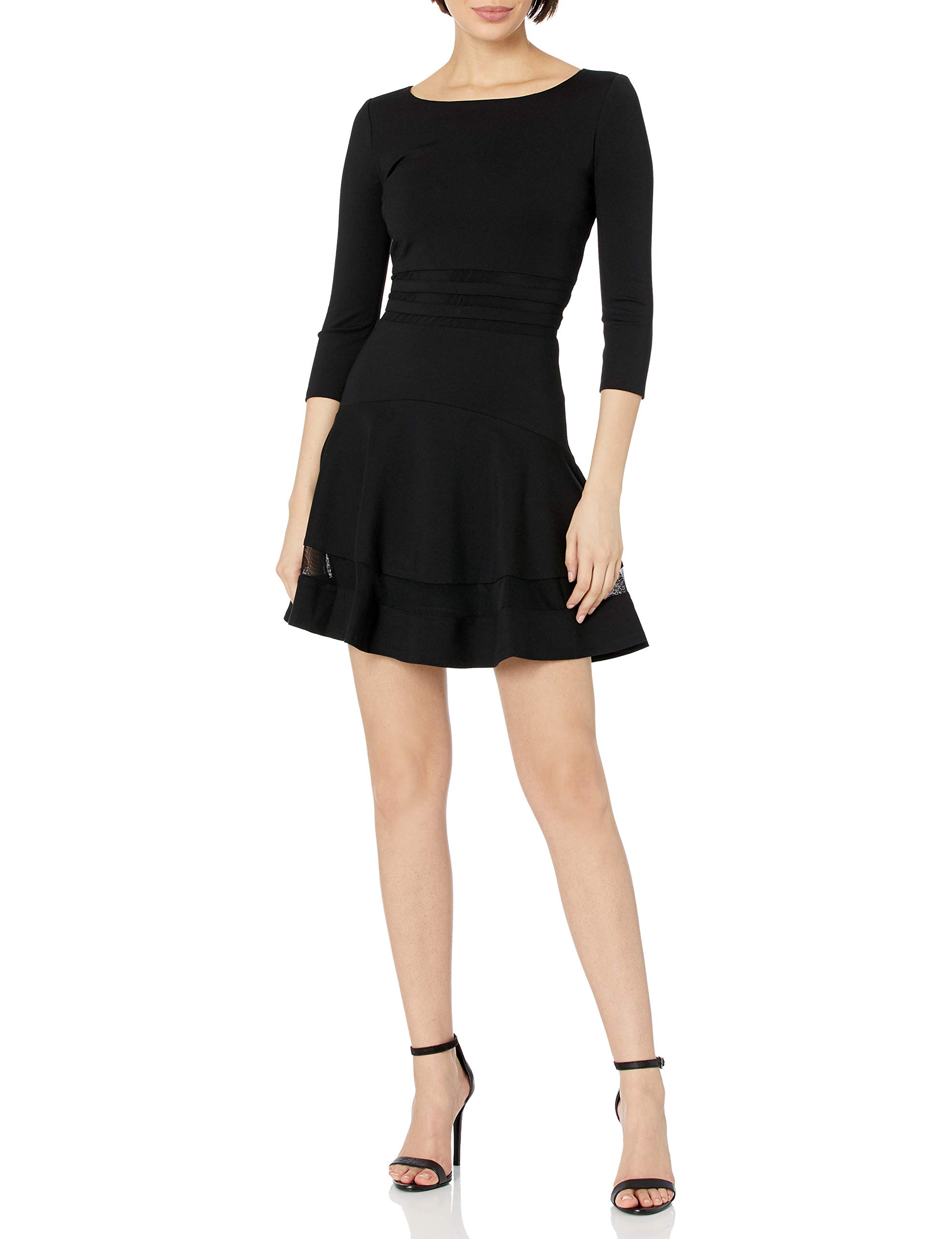 Erin FetherstonErin erin fetherston Women's Tess Ponte Lace Hem Fit and Flare Dress