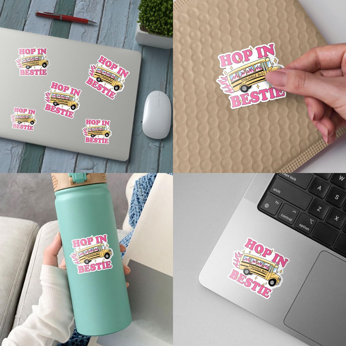 3 calcomanías de vinilo impermeables troqueladas para botella de agua, vaso, funda de teléfono, laptop, 3 x 3 pulgadas