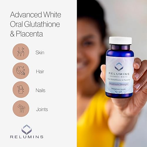 Miniatura 2 de Relumins Advanced White - Cápsulas de fórmula iluminadora de glutatión oral de máxima fuerza con escaramujos, 60 cápsulas x 10 botellas