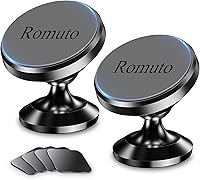 Romuto 2-Pack Magnetic Car Dashboard Phone Holder - Strong Magnets, 360° Adjustable for iPhone 16/15/14/13 & Samsung Galaxy