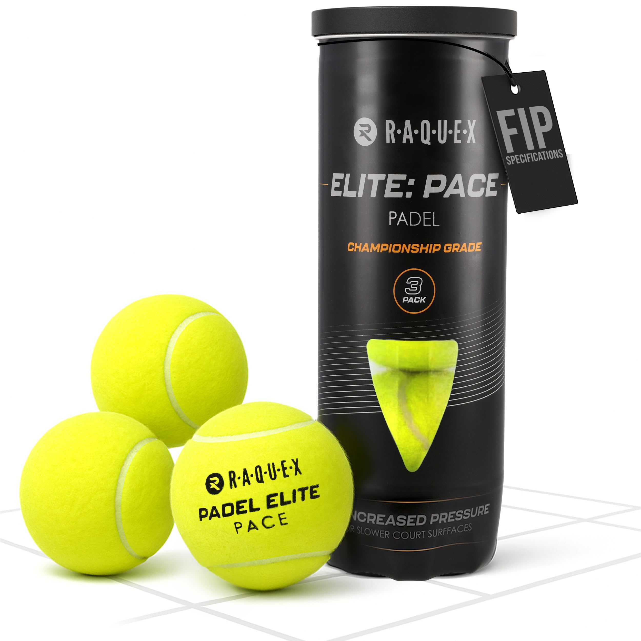 Elite Padel Balls – 3, 6, 9 or 120 Balls - Two Pressure/Speed Options - For All Court Surfaces - FIP Specification