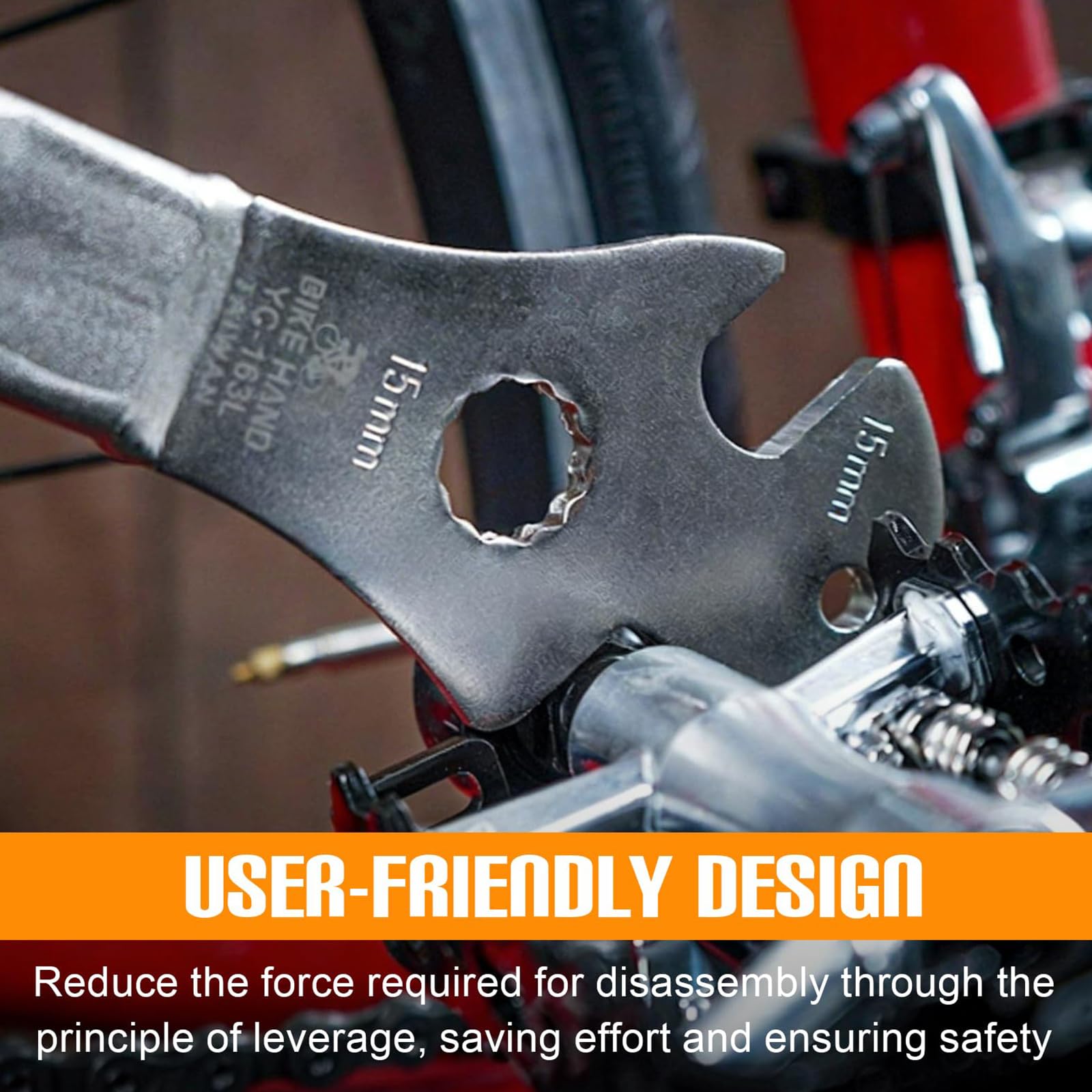 PORFOYO 3 in 1 Fahrrad Pedalschlüssel 15mm, Fahrradpedalschlüssel mit 350mm Griff, Pedalschlüssel Werkzeuge, Schraubenschlüssel für MTB/Rennrad Pedale 