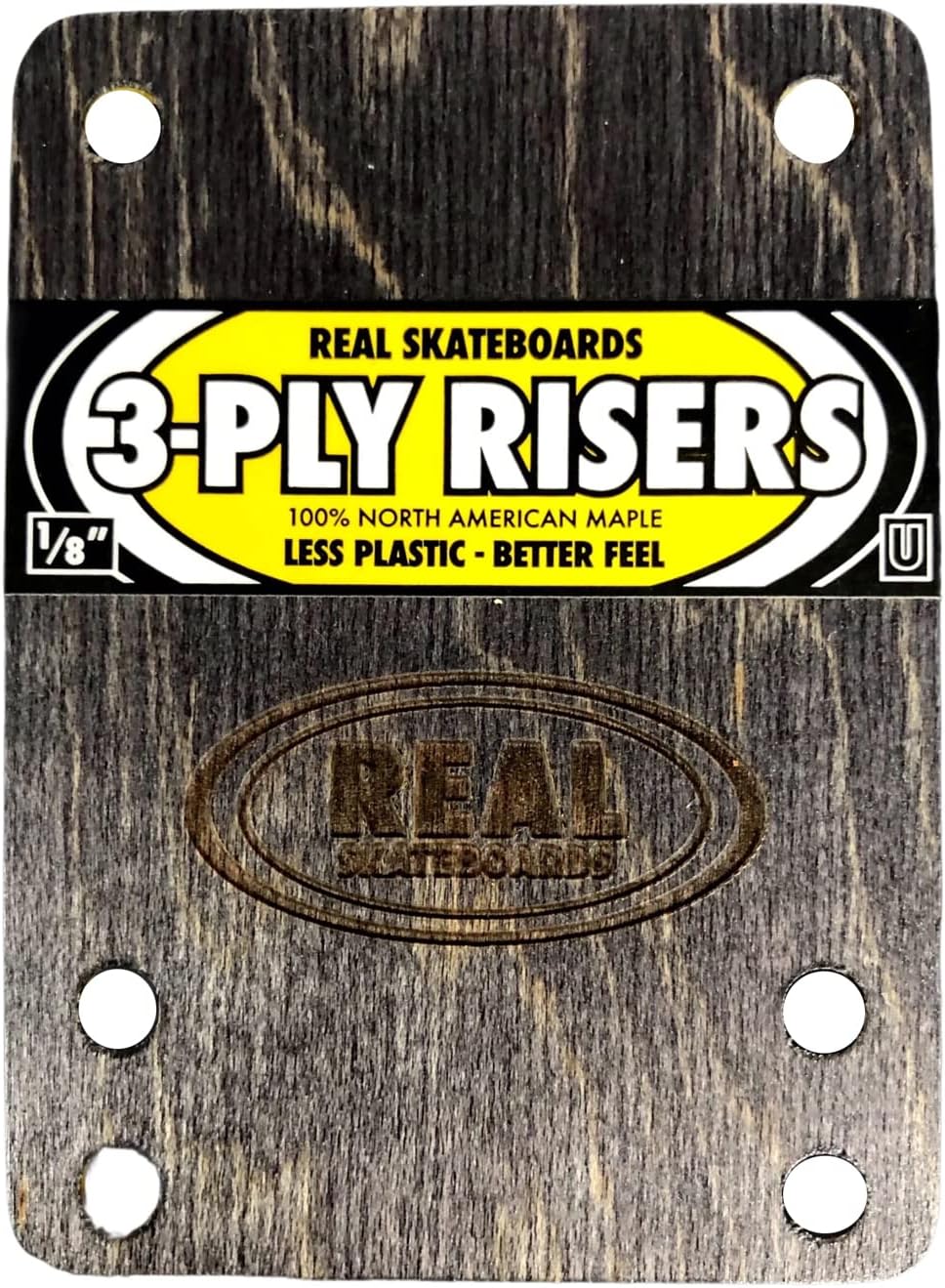 Real Skateboards Real Skateboard Risers Wood 3-Ply Universal Truck Fit 1/8'' (Pair) Maple Riser