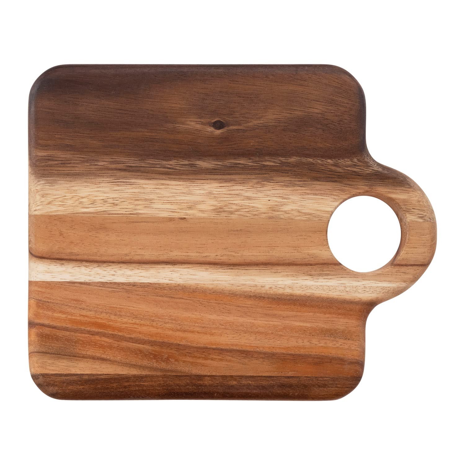 Bloomingville Suar Wood Handle Cheese and Cutting Board, 12" L x 10" W x 1" H, Natural
