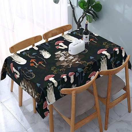 Magical Mushroom Botanical Tablecloth - A Culinary Canvas for Nature Lovers
