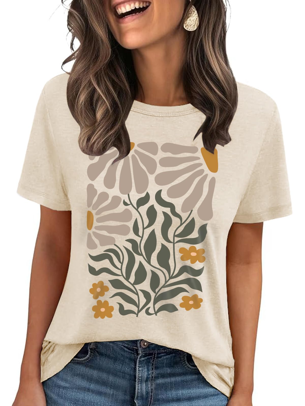 Cuptacc Tshirt Damen Sommer Basic Shirt Rundhals Kurzarm Casual Top | Bluse, Oberteile, Kurze Ärmel, Zeitlos, Elegant, Klassisch, Luftig, Modisch, Clean Look