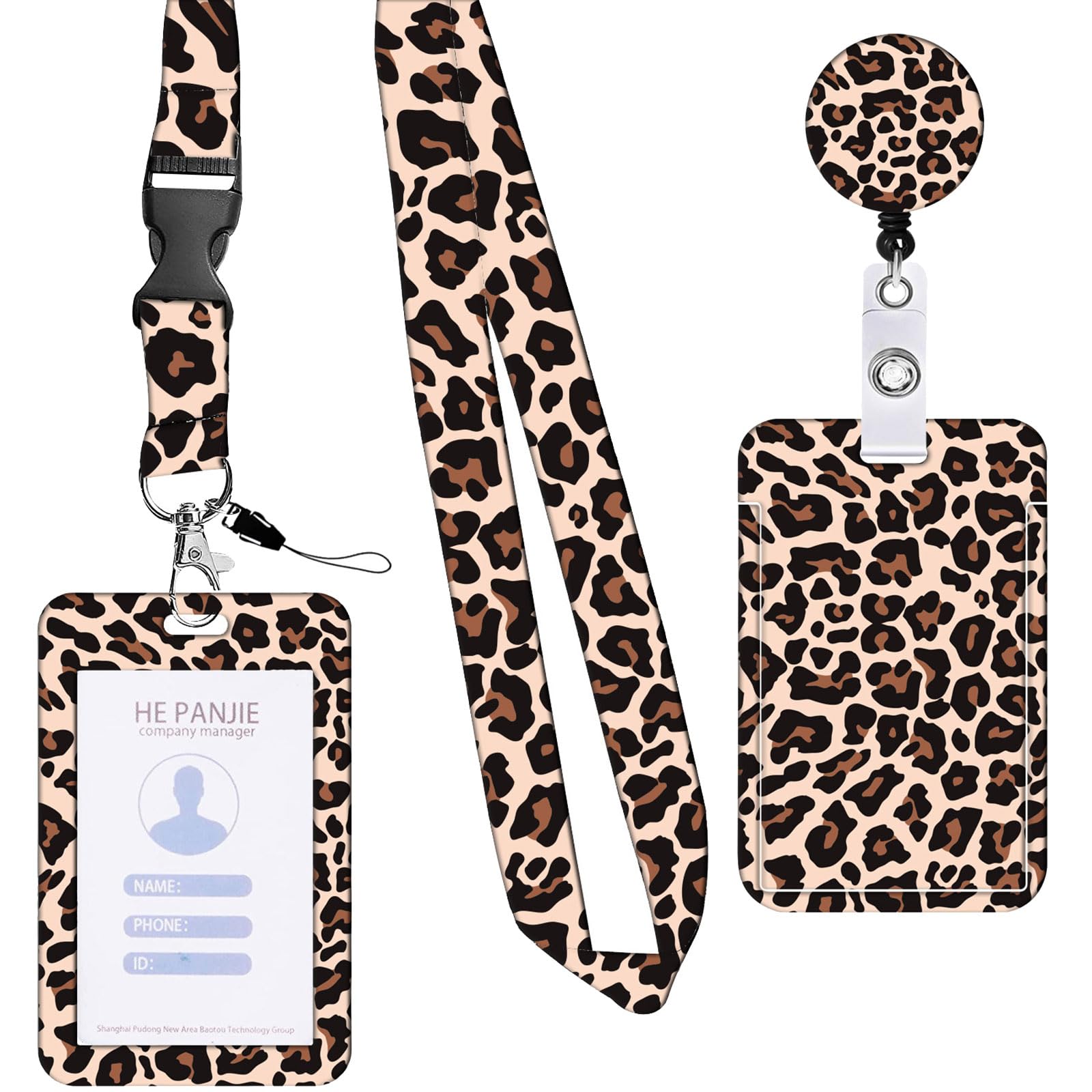 Lerpwige Retractable Lanyard Badge Holder Card With Lanyards Keychain For Office School Hospital Reel