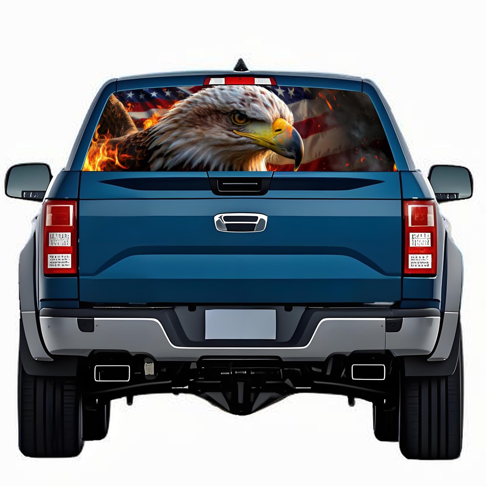 Rear Window Decals for Trucks - 65x17.3 in Back Window Decals Fit Most Pickup Trucks SUV, Vinyl American Flag Back Window Decal for Car Personalized Decoration