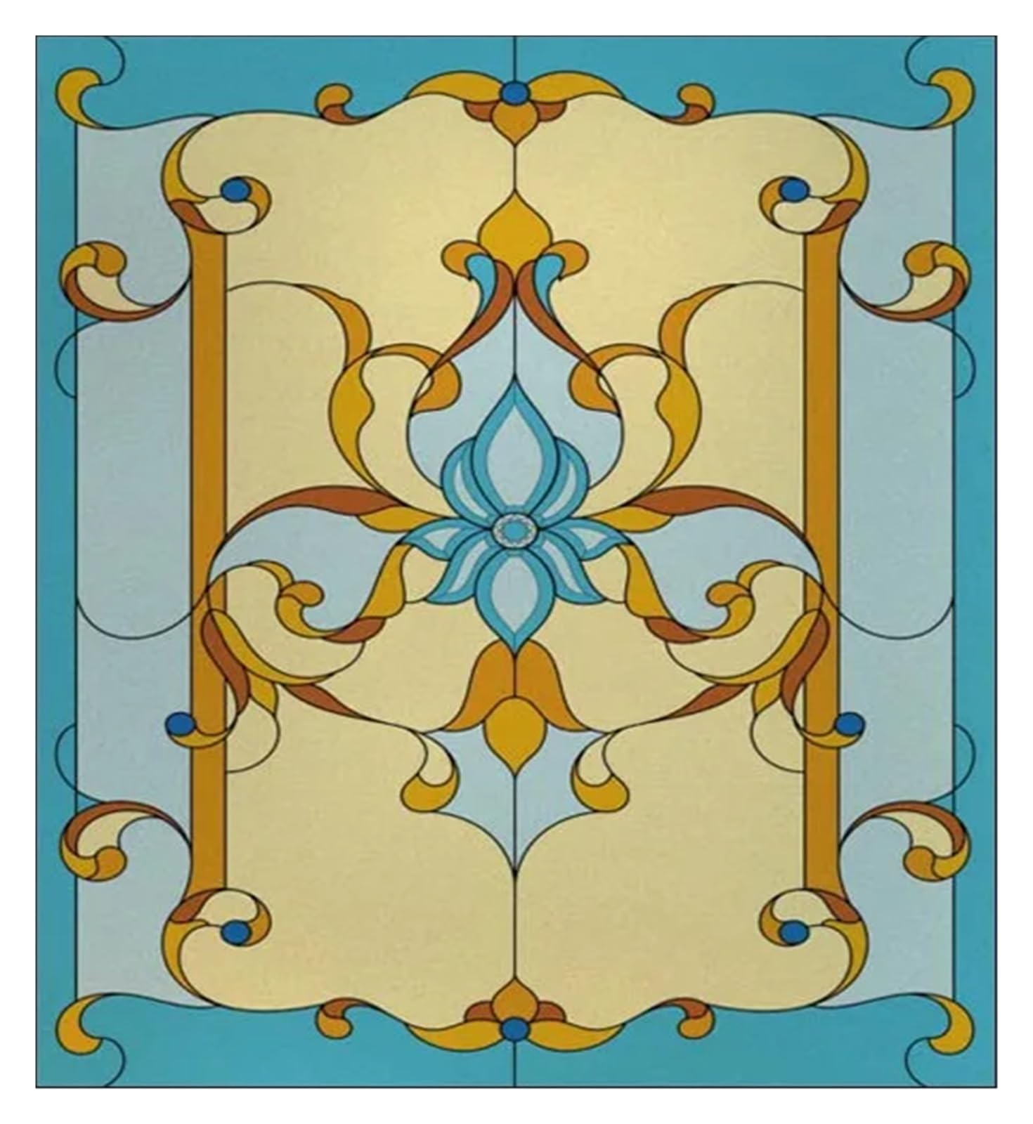 Window Film Stained Glass Window Film Retro Vintage Frosted Static Cling Art Colored Films Door Sticker