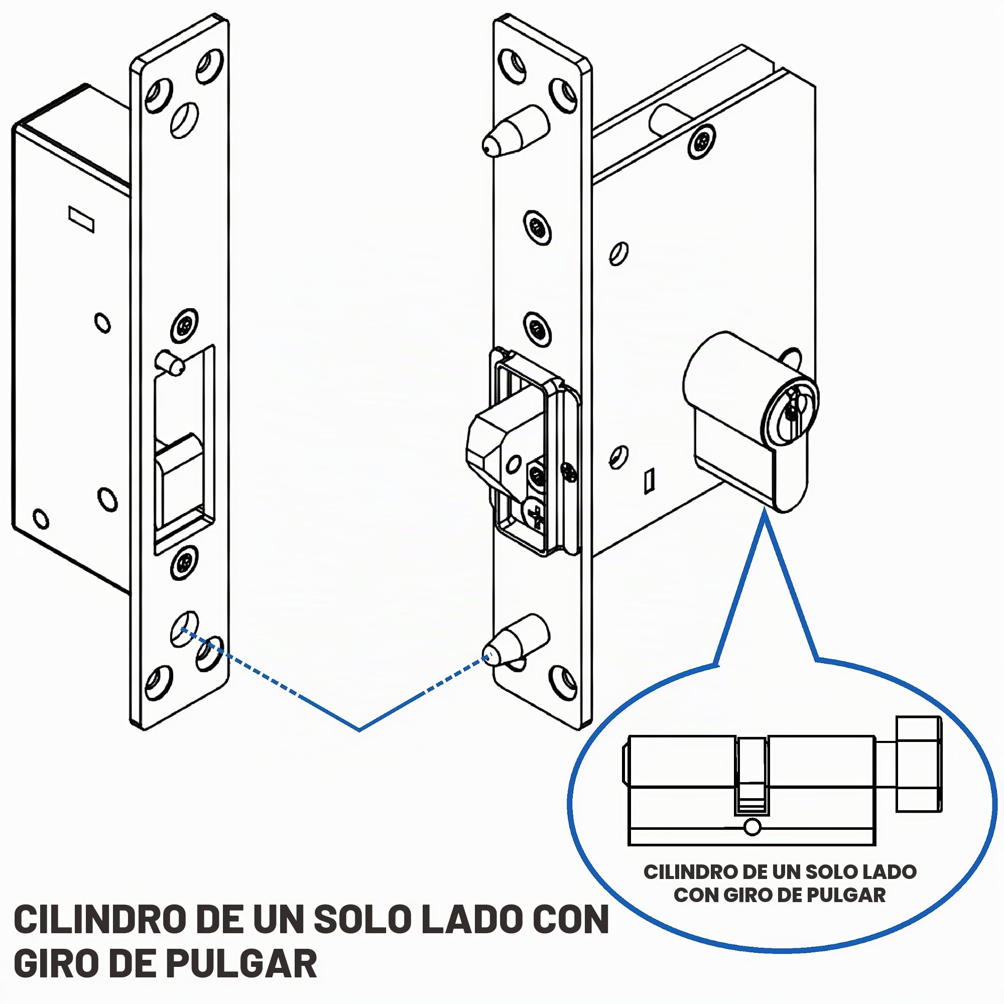 UHPPOTE Cerradura de gancho eléctrica sin modo para puerta corredera