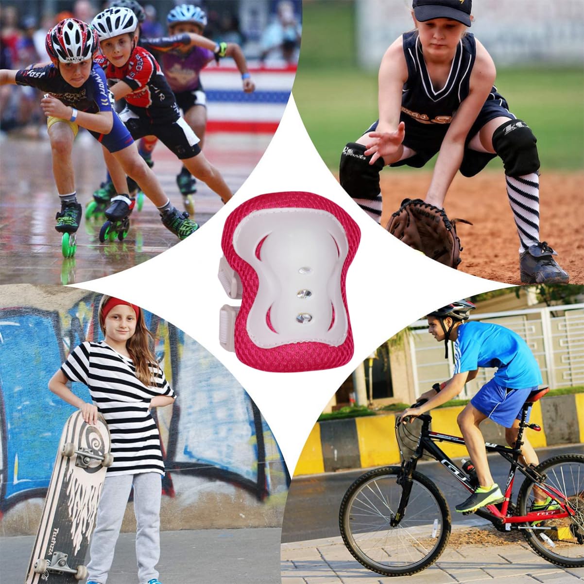 POPETPOP Roller Skates for Girls Boys Boys and Girls Protective Gear Set Wrist Elbow Knee Guards Toddler Skating Safety Kit