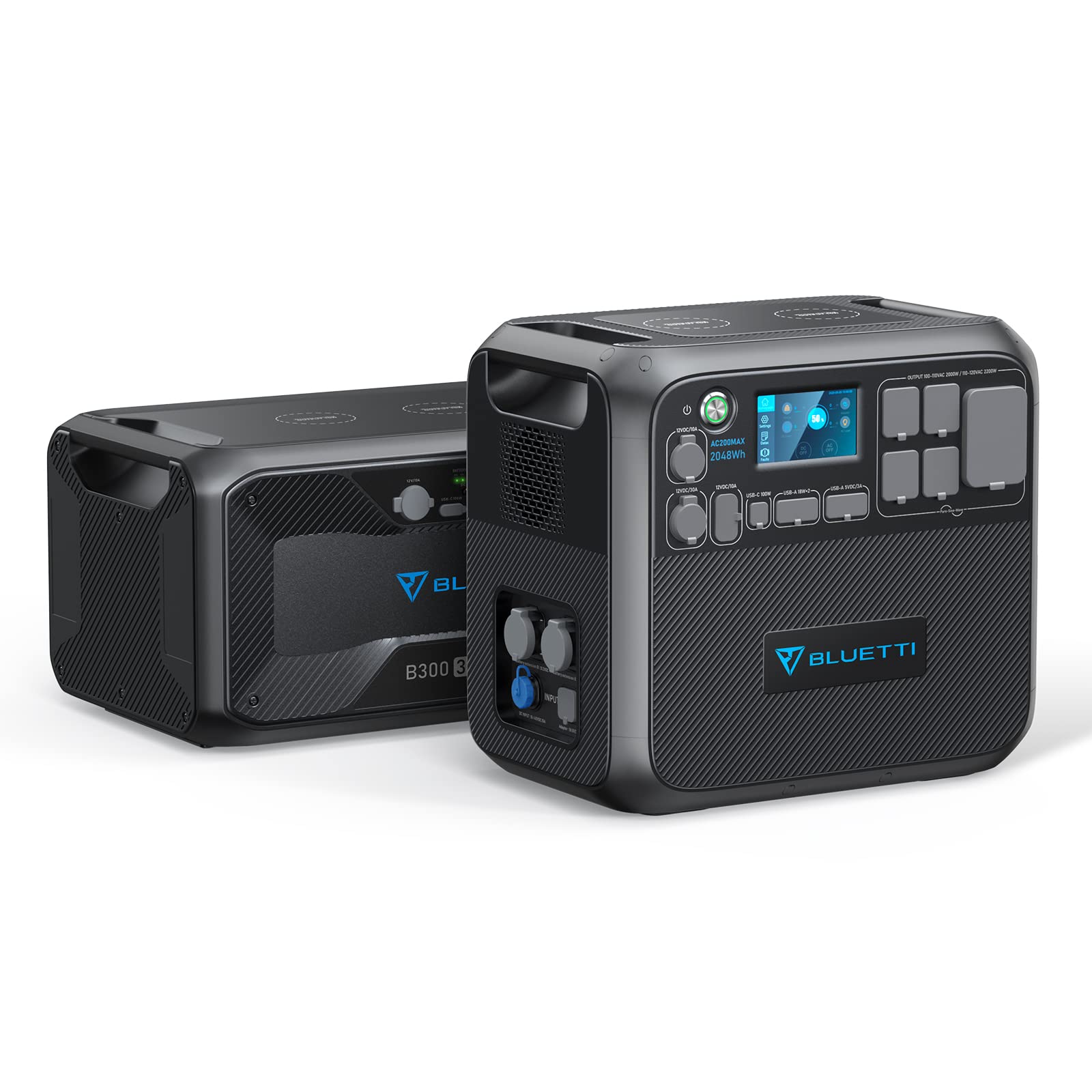 【売約済】BLUETTI　AC200MAXポータブル電源と拡張バッテリーB300 BLUETTI ポータブル電源 AC200MAX 大容量| キャンプ アウトドア