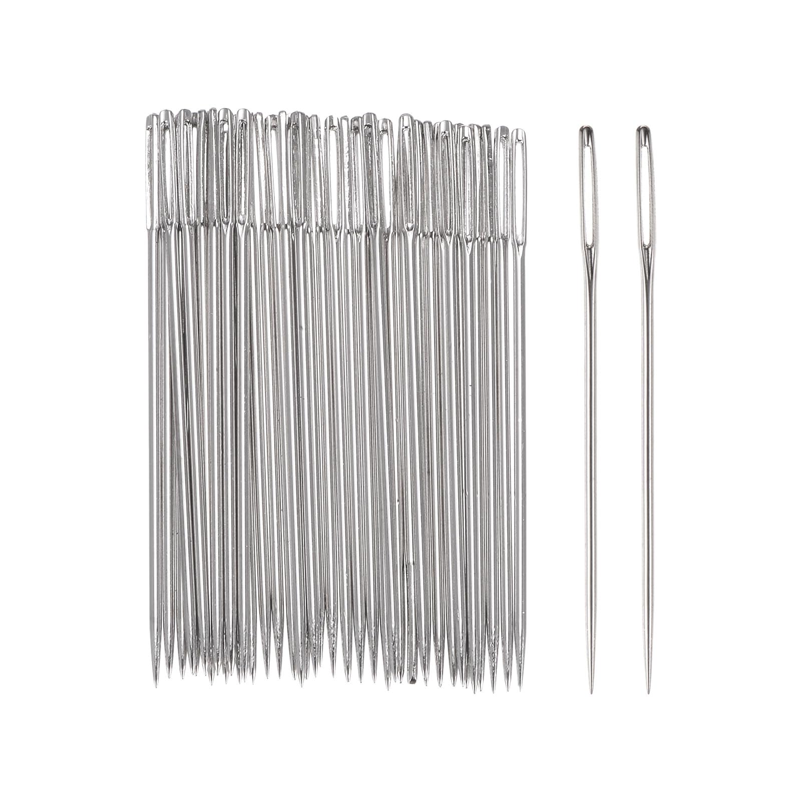 uxcell 200pcs Large Eye Stitching Needles 1.81Inch Sewing Needles Stainless Steel Leather Needle Embroidery Needle Yarn Knitting Hand Sewing Needles