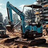 Mini Excavator Machine, Hydraulic Thumb Trenching Bucket Ripper Rake Crawler, Optional Accessories, Canopy Aircon Cabin, Ideal for Digging, Drilling, Bull-Dozing