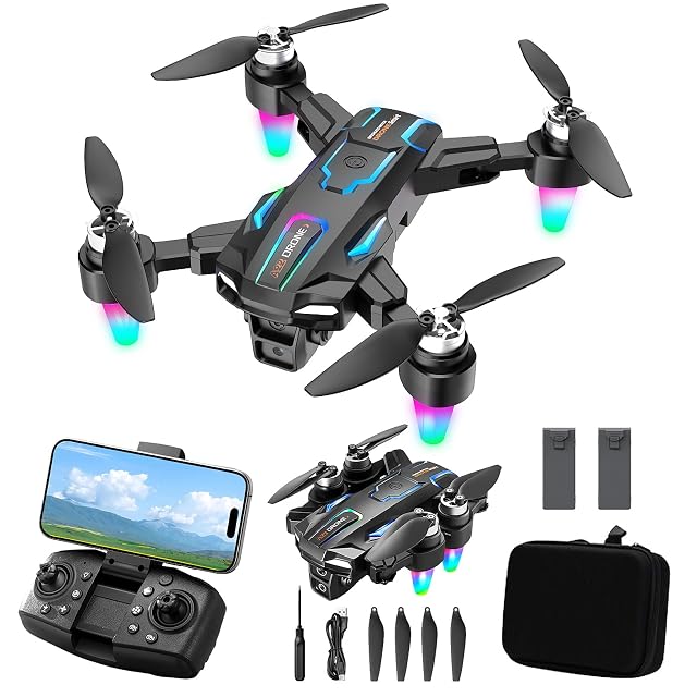 Dron con Camara 8K, 360°Flip, Despegue y Aterrizaje con un Solo Botón, Motor Sin Escobillas