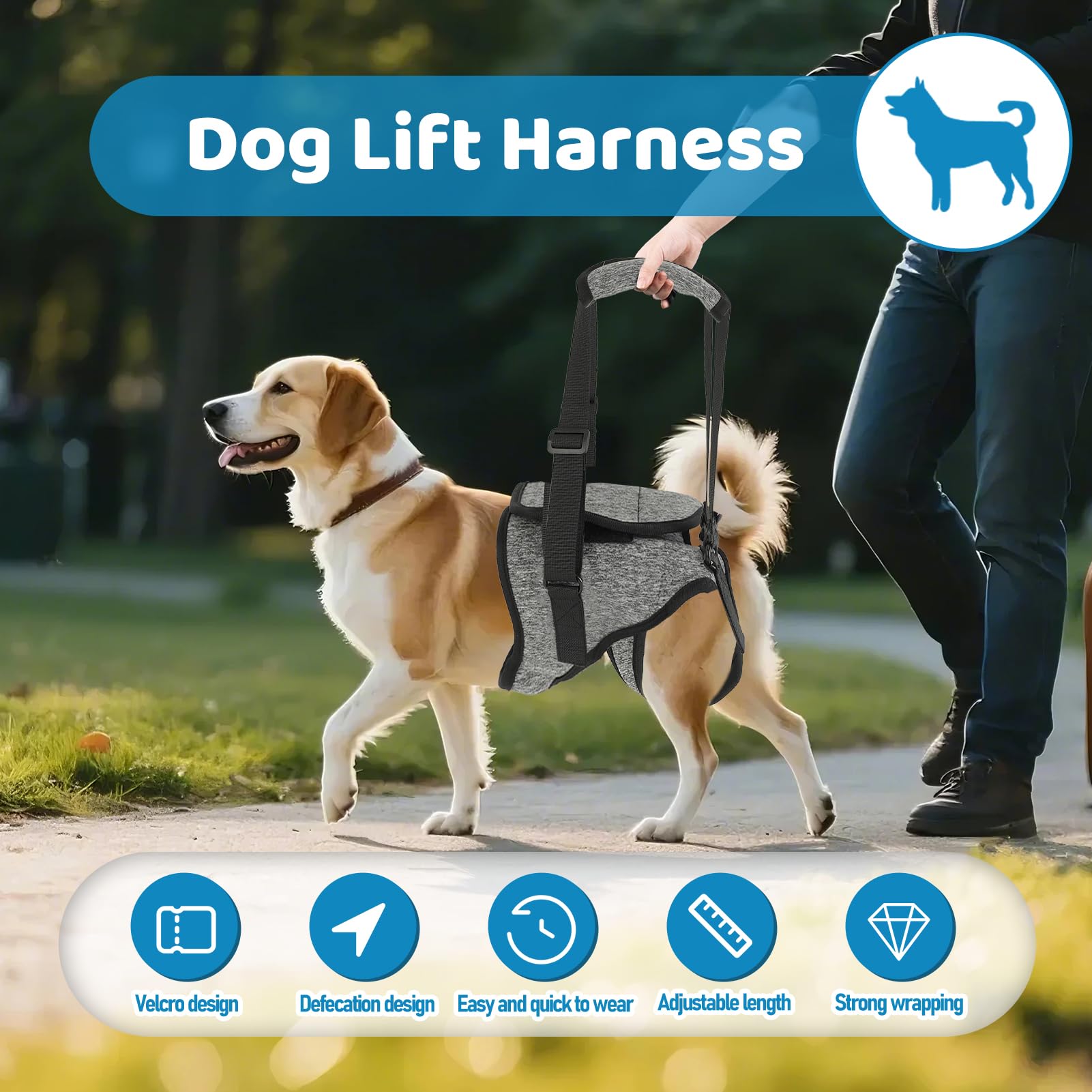 Dog Lifting Harness, Adjustable Emotional Support Dog Harness - Image 2