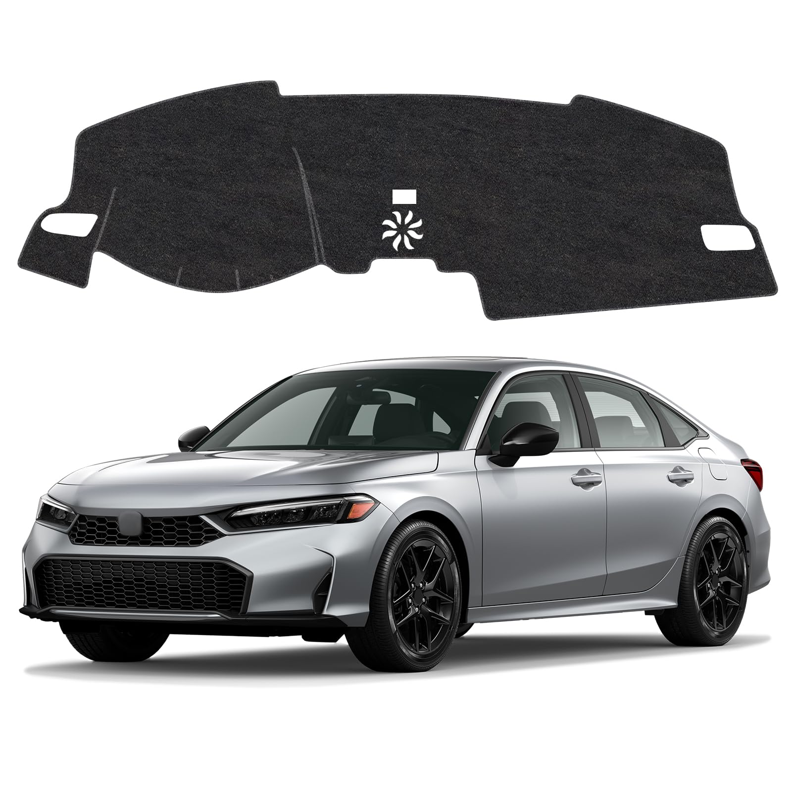 Dash Cover Mat Compatible with Honda Civic 2022-2026 Non-Slip Dashboard Cover Mat Sunshade UV Rays Protector Interior Accessories