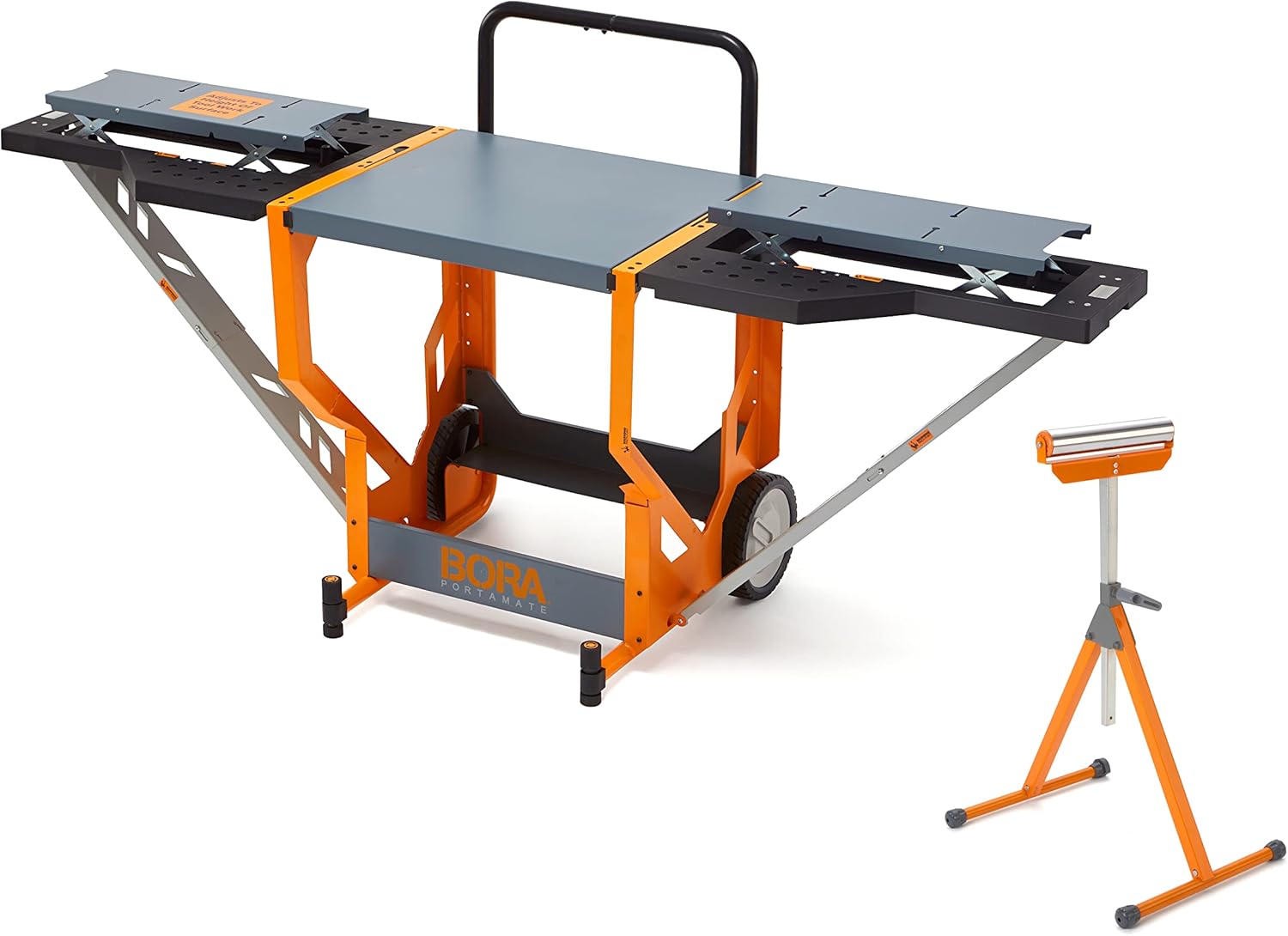 BORA Portamate PM-8000 Miter Saw Workstation and Adjustable Pedestal Roller, Mobile Rolling Workbench with Additional Outfeed Support Pedestal Roller for Carpenters, Contractors and DIY, PM-8000B BORA Portamate PM-8000 Miter Saw Workstation and Adjustable Pedestal Roller, Mobile Rolling Workbench with Additional Outfeed Support Pedestal Roller for Carpenters, Contractors and DIY, PM-8000B