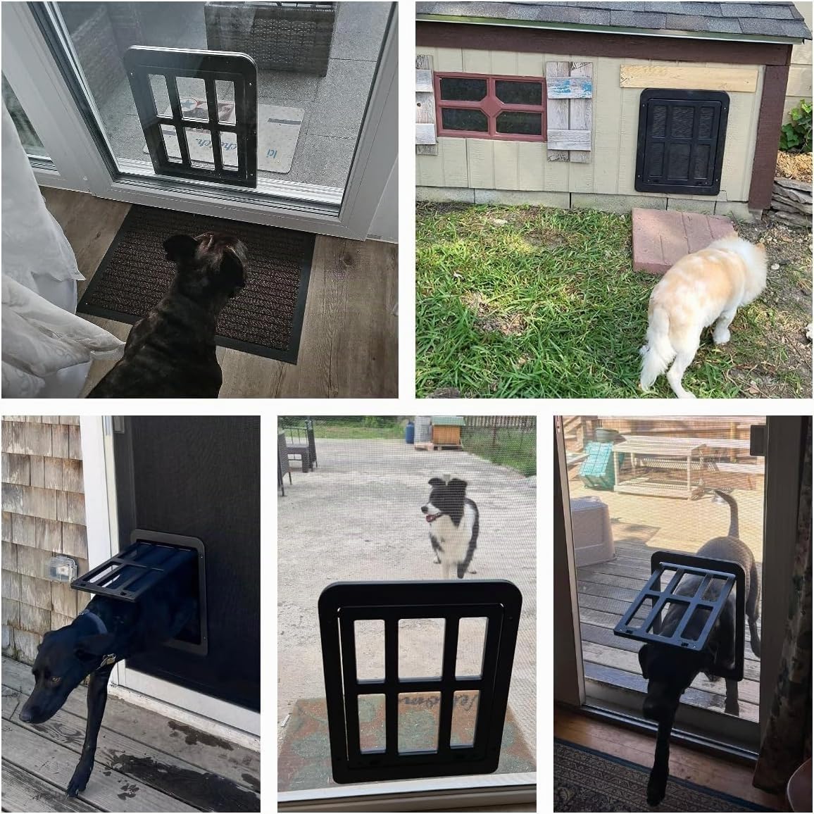 NAMSAN Portes pour Chiens, Chatiere pour Moustiquaire, Facile da Installare Verrouillable Porte Moustiquaire pour Chien pour Moyen/Grand Chien (34 cm x 44 cm)
