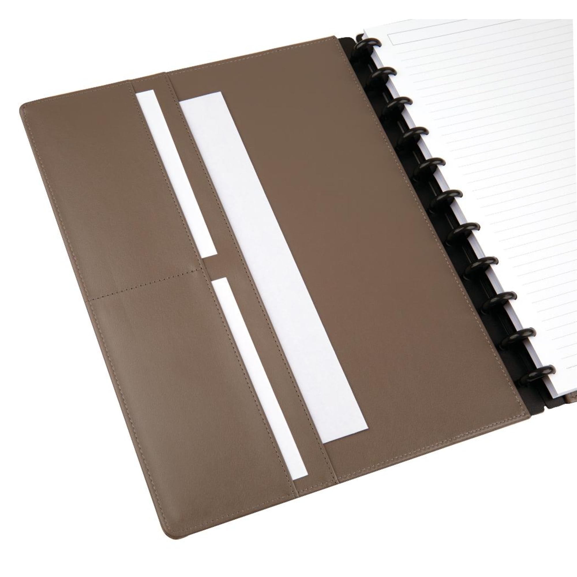 Carnet Discbound Taille Lettre TUL Personnalisé Housse Cuir Marron