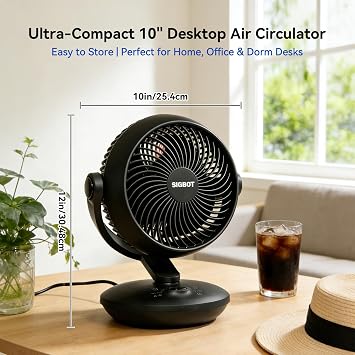 Fan for Bedroom with Remote,28dB Touch Control, Ultra Quiet Desk Fan, 9-Hour Timer, 70ft Powerful Airflow, 10-Inch High-Velocity Air Circulator Fan,8-Speed Oscillating Table Fan for Home, Dorm,Office