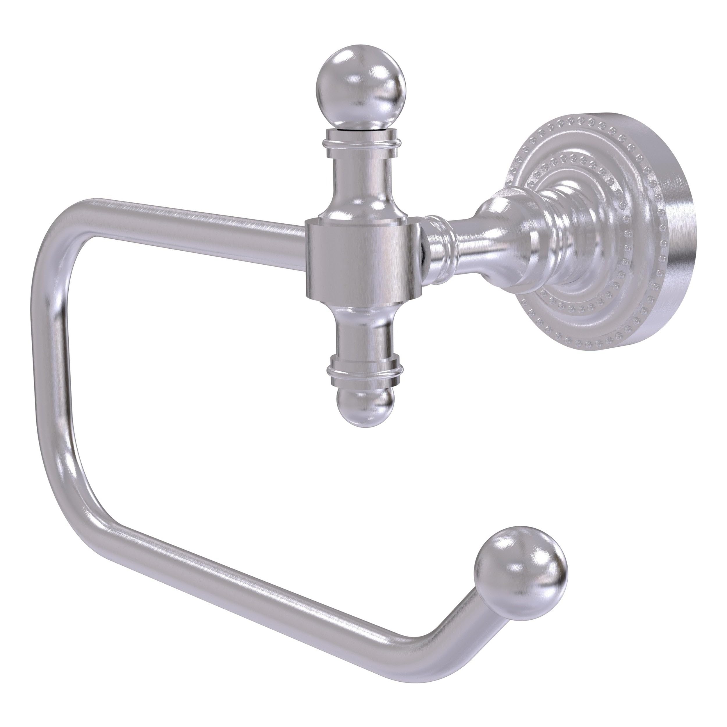 Allied Brass RD-24E-SCH Retro Dot Collection European Style Tissue Toilet Paper Holder, Satin Chrome