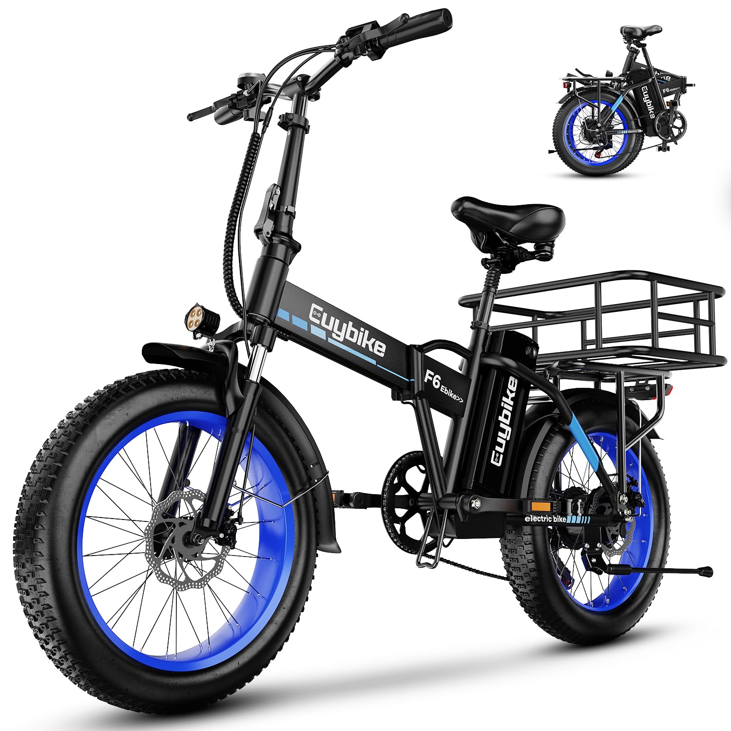 1000W Foldable Electric Bike,48V 20AH Removable Battery Ebike,80 Miles Max Range Electric Bike for Adults,20"x3" Fat Tire Folding Ebike,Adult Electric Bicycle for Commute Mountain Sport