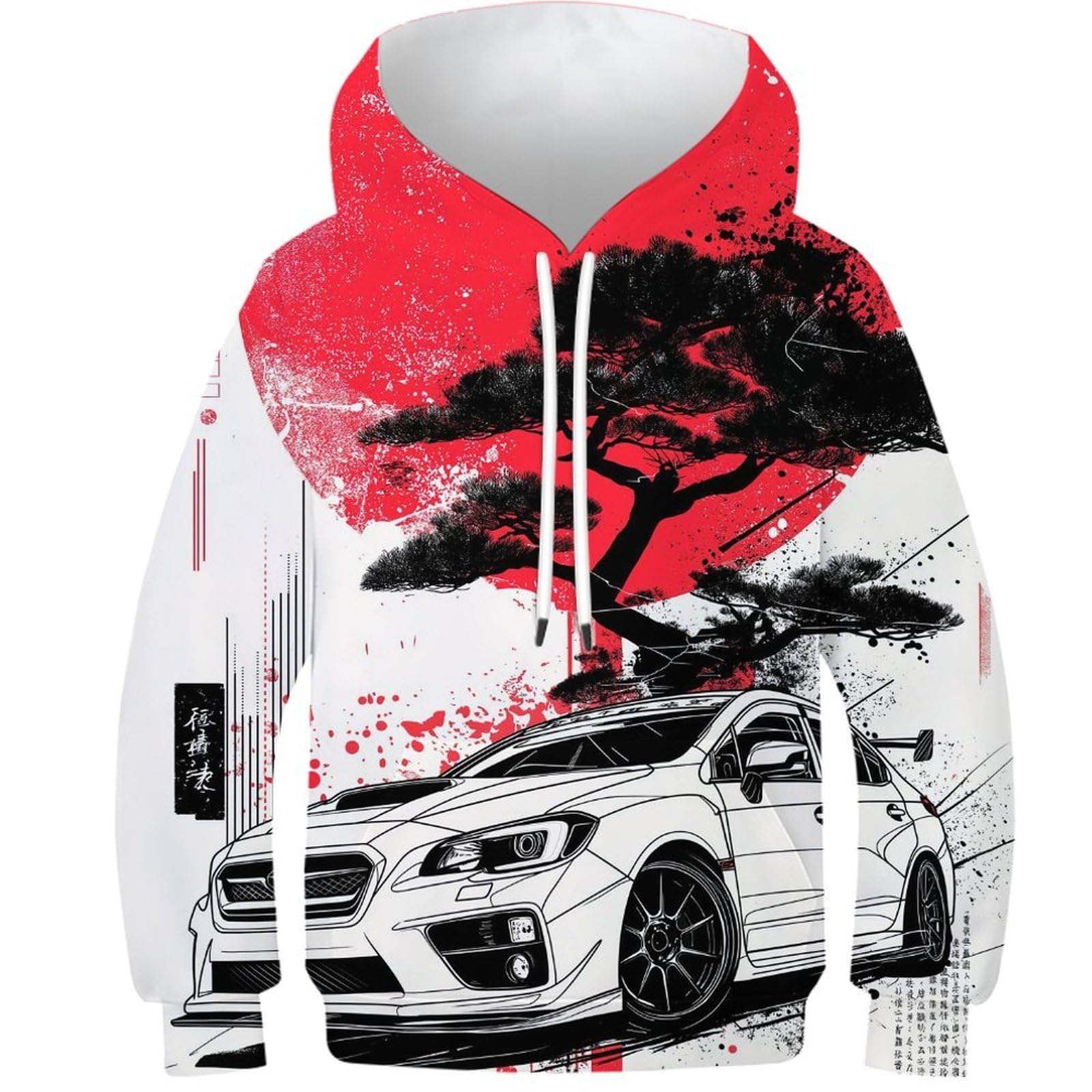 Poliuaws Unisex Kids Racing Spirit Hoodie For Girls 3D Print Sweatshirt For Kids Boys Teen Pullover Sweatshirts With Pocket 8-10Y