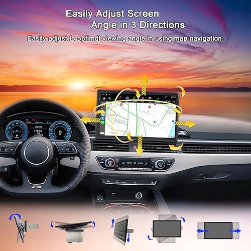 Miniatura 2 de CUSP Radio estéreo para coche Android GPS 13.6 pulgadas rotación manual PX6 4G+64G con juego de coche inalámbrico Android Auto 1920 x 1080 Pixel HD