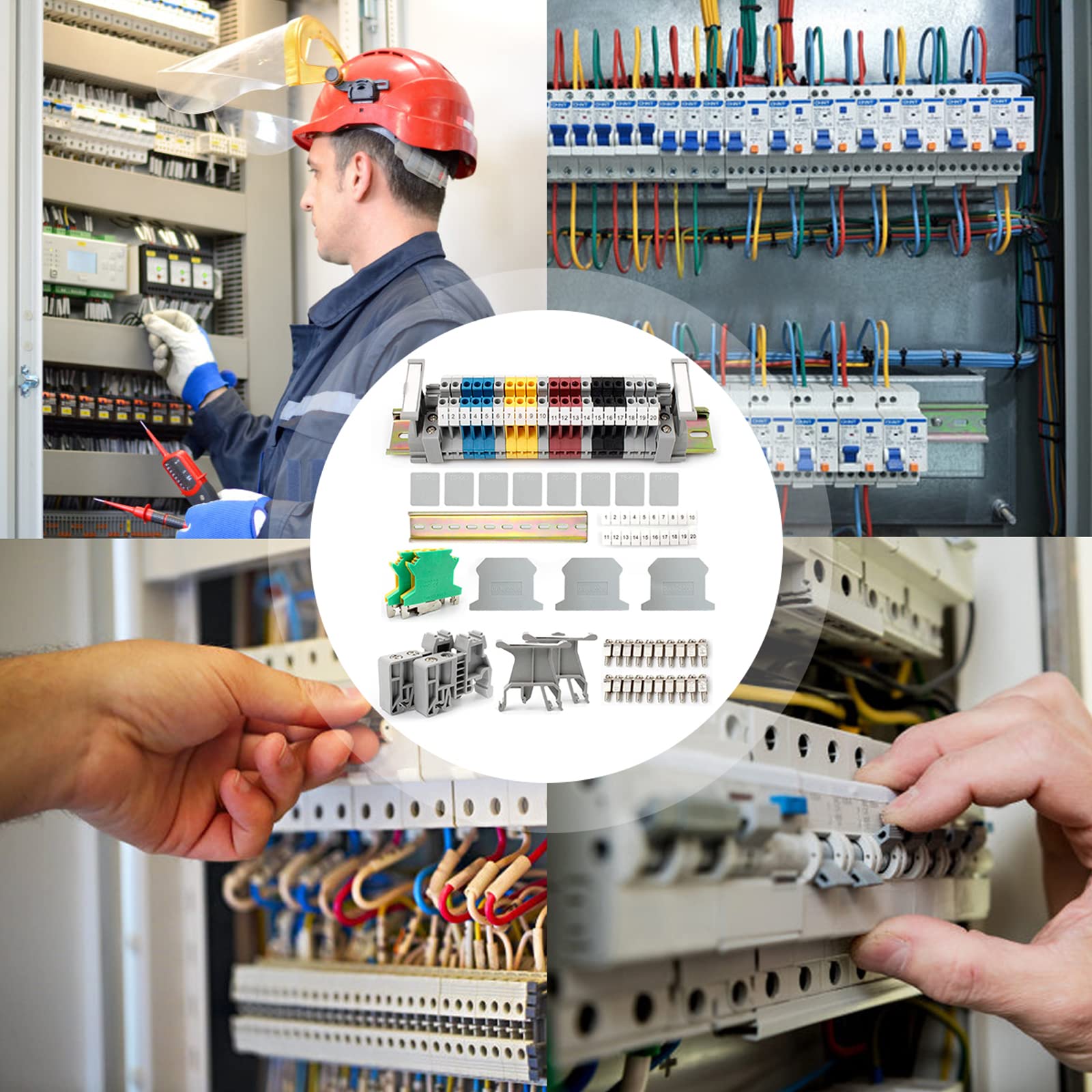 Borne D'alimentation UK 2.5B Kit de Borniers Sur Rail DIN, Borniers Sur Rail DIN, Borniers Sur Rail DIN pour Projets D'automatisation de Bricolage, Automatisation de la Production
