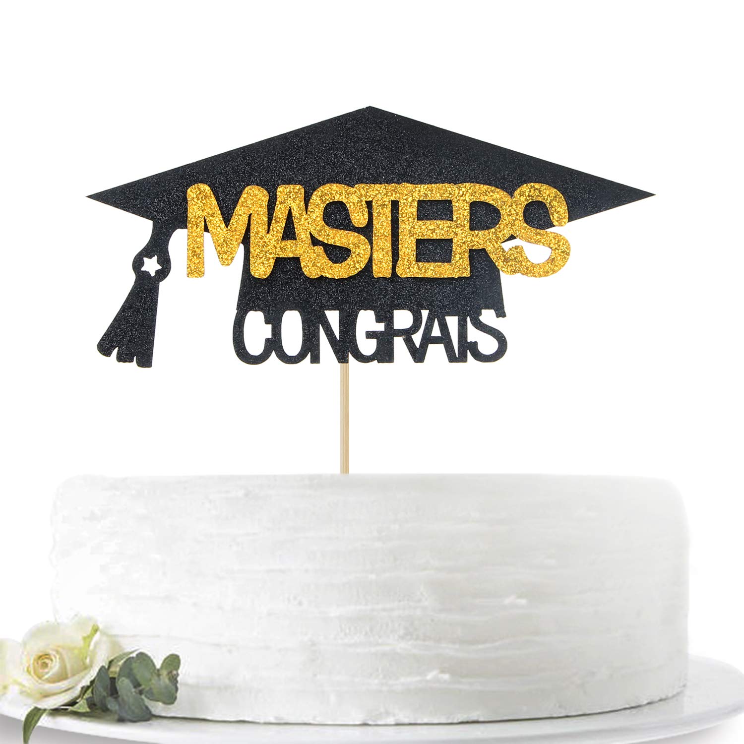 Buy Black Glitter Congrats Master Cake Toppers Congrats Grad Cake