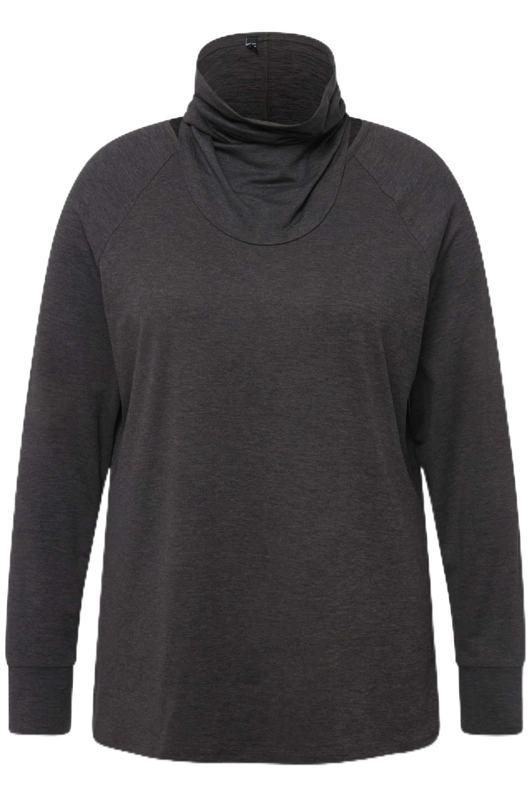 Ulla Popken Damen große Größen Übergrößen Plus Size Sweater, Loop, Rundhals, Langarm, extraweich, Daumenloch 821600