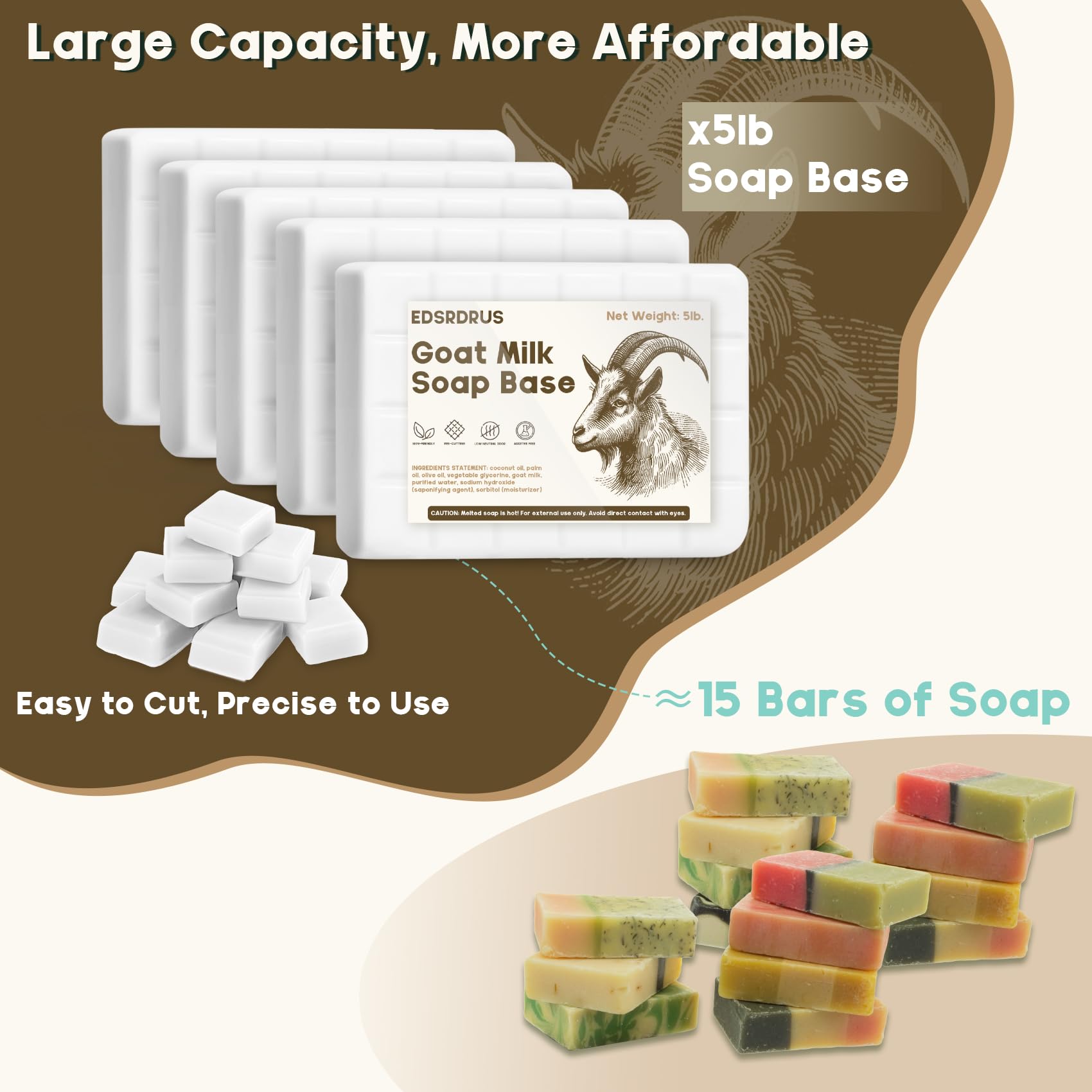 EDSRDRUS 16-Ounce Glycerin Soap Base for Melt and Pour DIY Crafting
