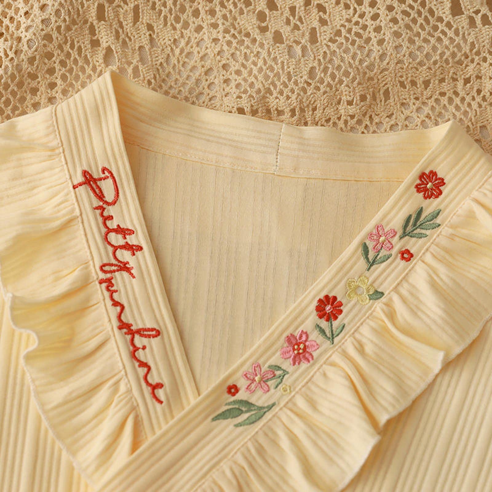 MOGSA Pijama para mujer, primavera, otoño, conjunto de pijama de algodón crepé para mujer, liso, manga larga, pantalón para el hogar, ropa de dormir con estampado foral