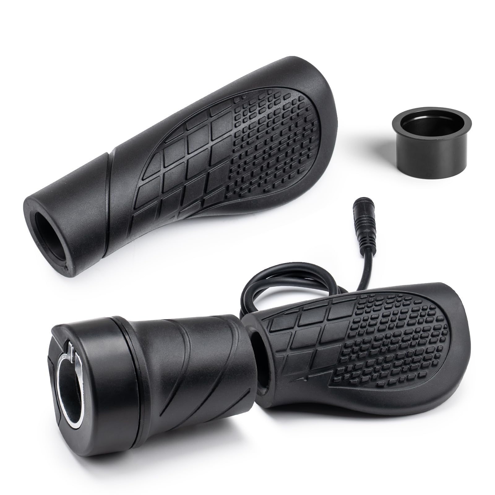 Zeekpowa Thumb Throttle Twist Throttle for Bafang BBS01B/BBS02B/BBS-HD Mid Drive Motors 3-Pin Female Connector eBike Conversion Kit Accessory