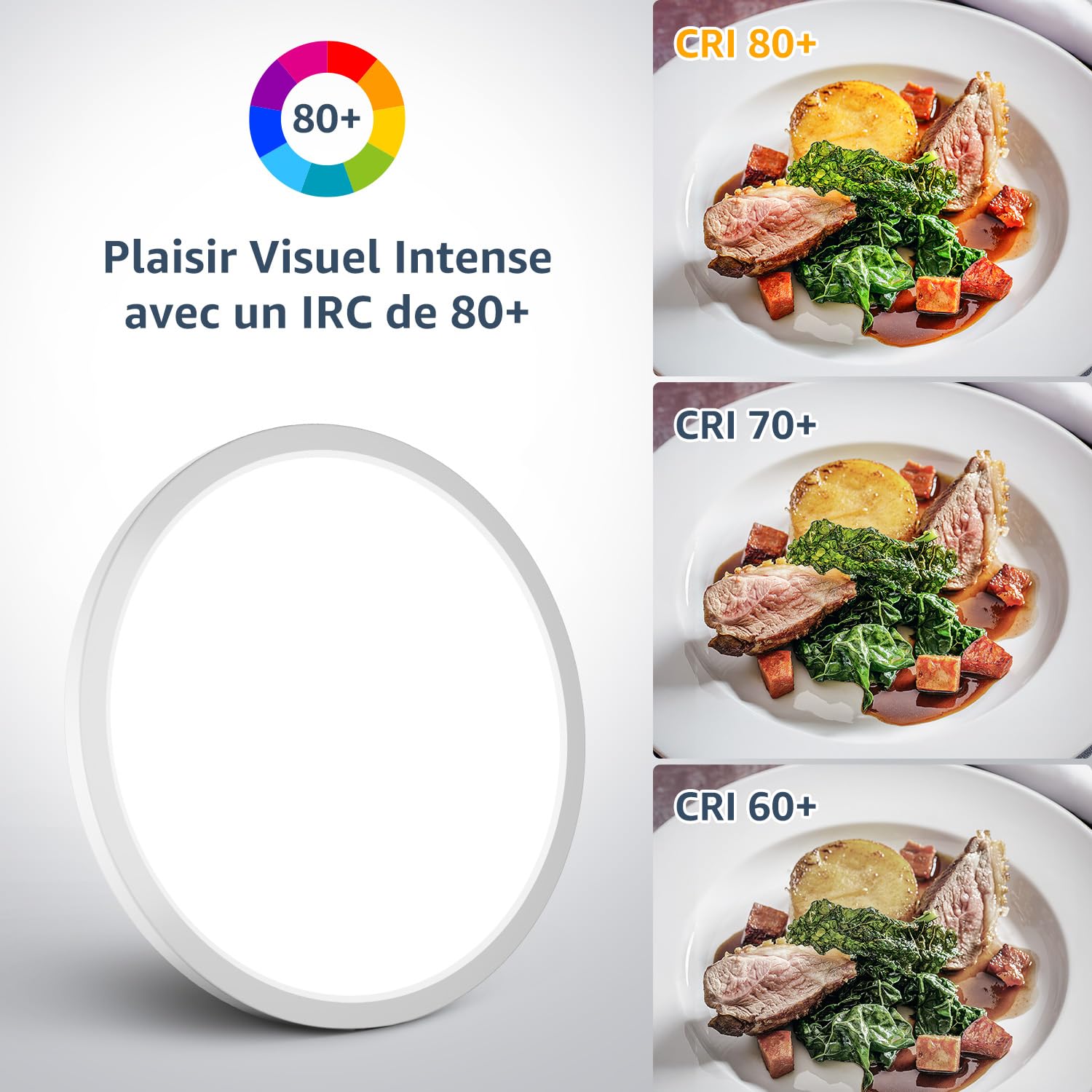 Lepro Plafonnier Salle de Bain 24W 5000K 2400 lm, Non Dimmable, IP44, 2Pcs