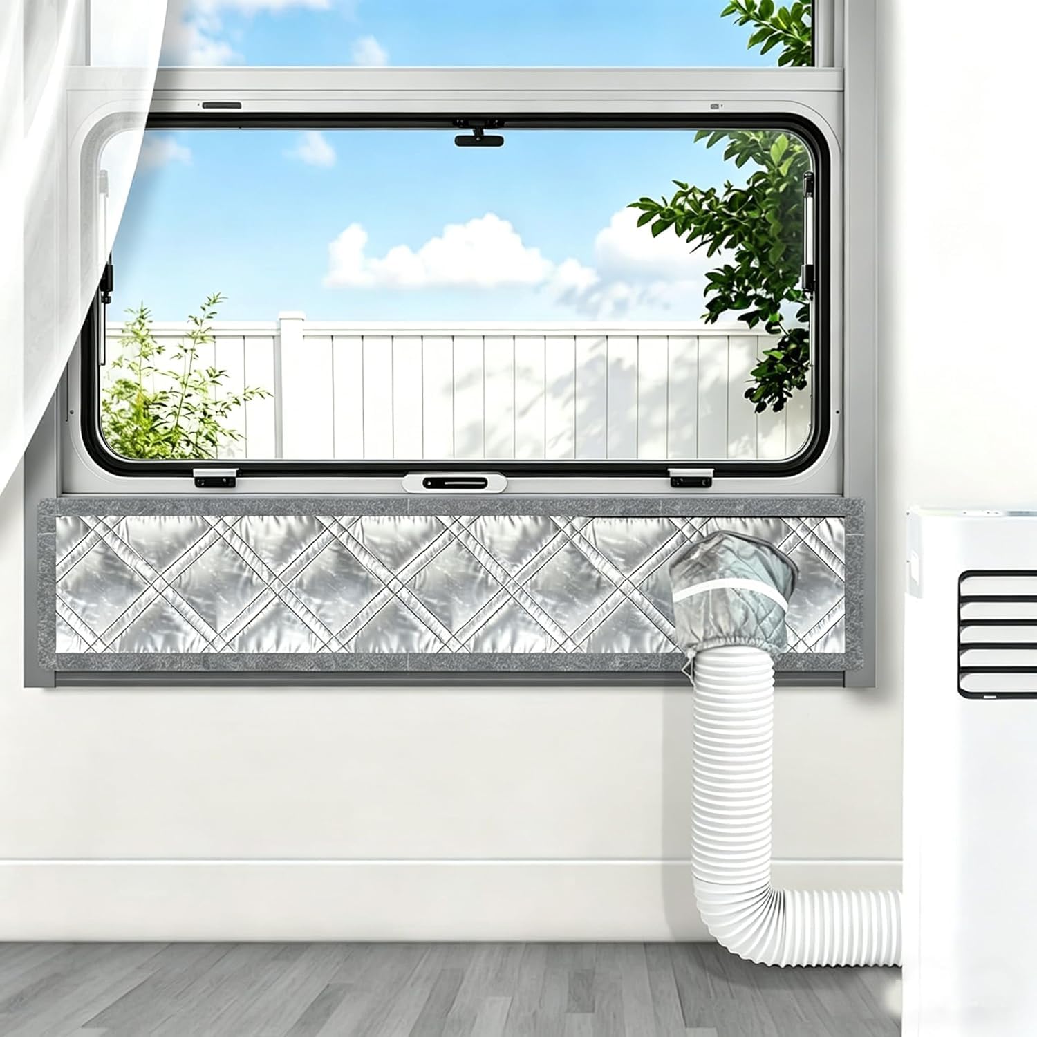 Aozzy 39" Window Seal for Portable ac kit,3-Layer Thickened Aluminum Foil&Cotton&Oxford Fabric Window Seal,100% Airtight,Thermal Insulation,Blocks Cold Air Leakage,Achieves Best Cooling Performance
