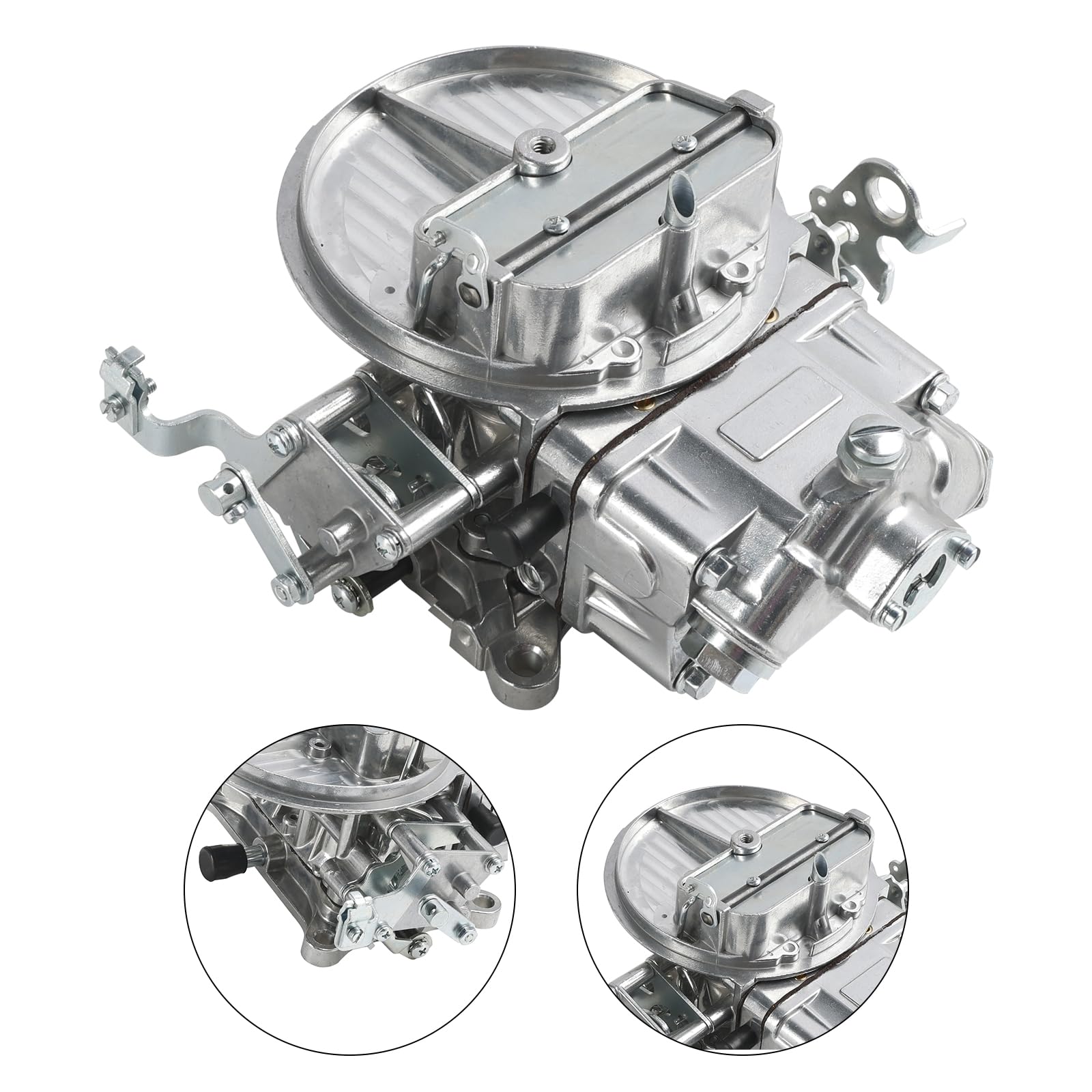 Carburador 2BBL 350 CFM Manual para Holley 2300 0-7448 de Aluminio, Boquillas Primarias 61, Válvula de Potencia 8.5, Entrada de Combustible Sencilla, Puerto de Vacío, Repuesto Directo para Gasolina