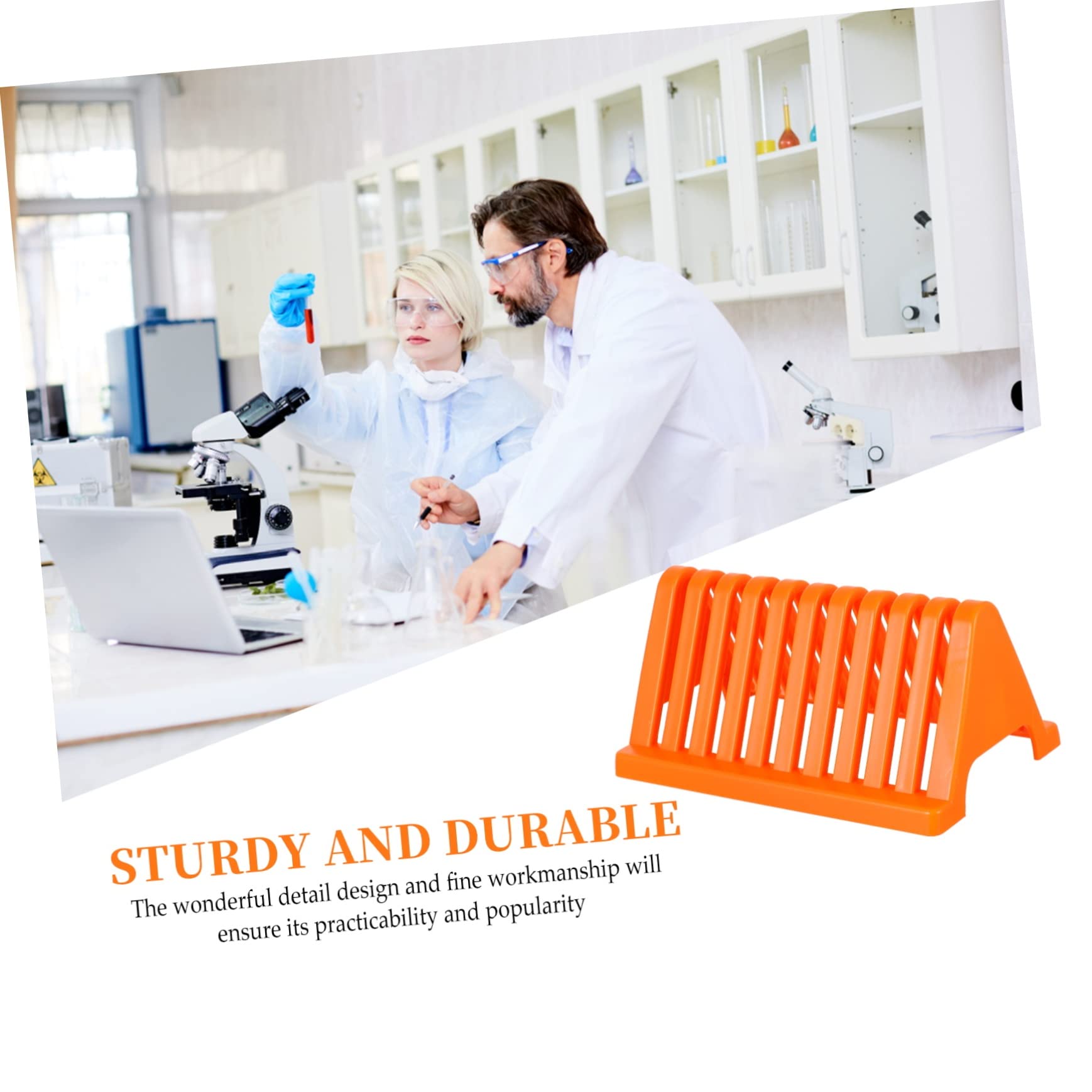 HOLIDYOYO 1set Slide Rack Dish Rack Slide Storage Rack Plate Staining Clothes Drying Rack Drainers Microscope Slides Rack Glass Slide Drain Shelf Glass Slide Storage Shelf Pp Orange 2pcs