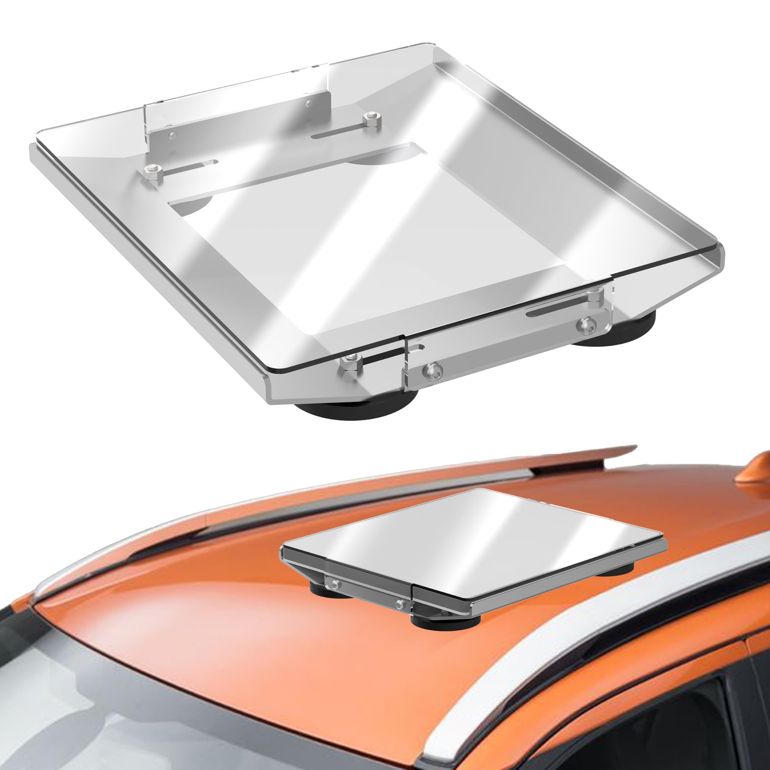 265 lbs Starlink Mini Magnetic Flat Mount Kit for Cars - Premium Pure Aluminum Build with High-Strength PC Cover Plate, Offering 360° Protection to Starlink Mini While Ensuring Unobstructed Signals